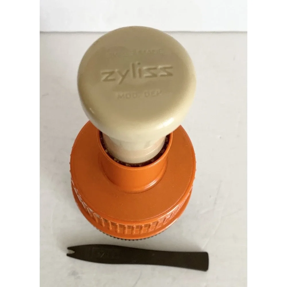 Zyliss Retro Food Nut Chopper Swiss Made Collectible 60s Orange with Sharpener‎